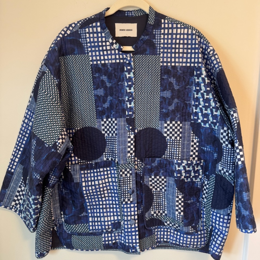 Henrik Vibskov Blue Indigo Patchwork Jacket L